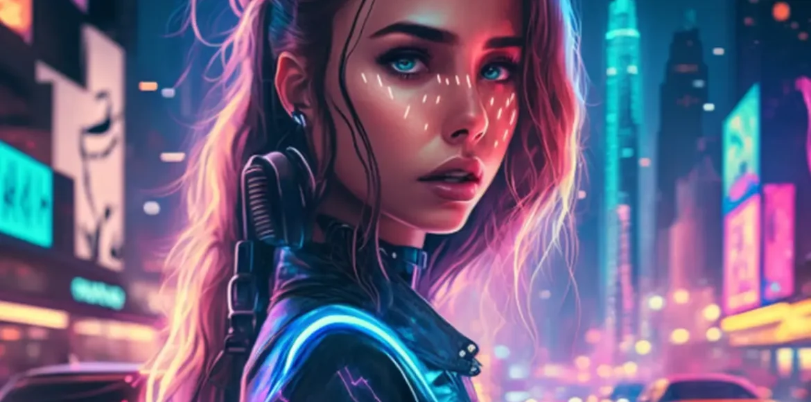 AI generated techno girl.